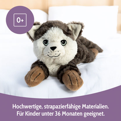 Habibi Plush Classic Wärmetier Katze getigert Kuscheltier Wärmekissen Wärmflasche