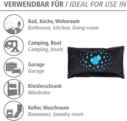 WENKO Auto-Entfeuchter mit Sättigungsanzeige 2er Set je 400g wiederverwendbar