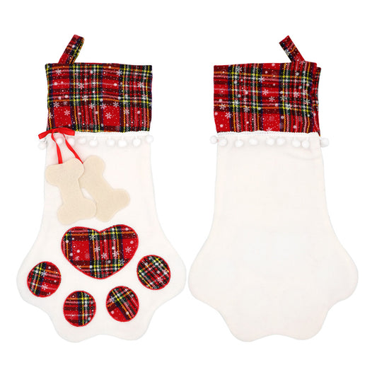 Weihnachtsstrumpf Tierpfote 46x25 Weihnachten Kamin Nikolausstrumpf Deko Advent