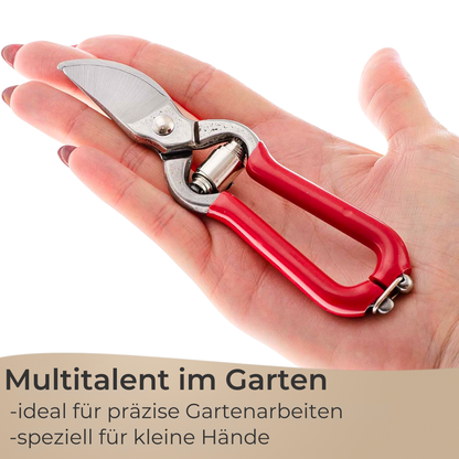 Mini garden shears, red, 14 cm – flower shears, herb shears, shrub and rose shears