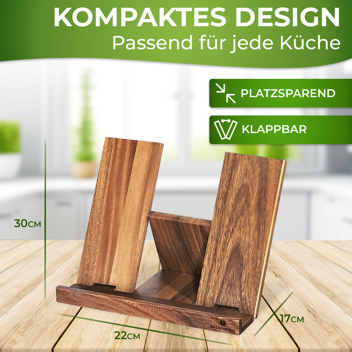 Zassenhaus cookbook holder acacia