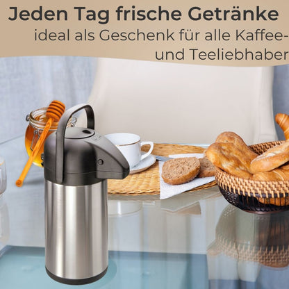 Mato Pump Vacuum Jug 1.9 Liter Stainless Steel Coffee Pot Teapot