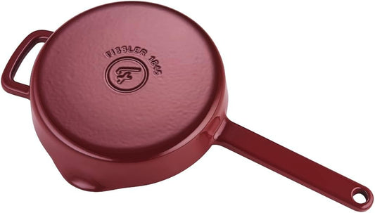 Fissler Gusseisen Pfanne 24cm Burgunderrot antihaft hoher Rand mit Ausgießer