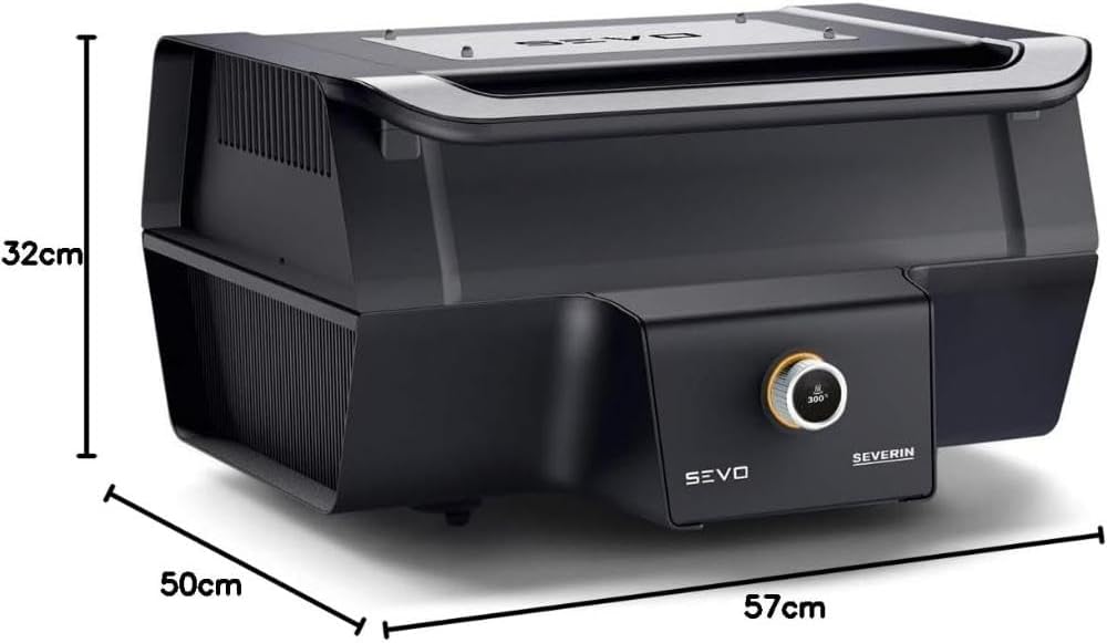 Severin Elektrogrill SEVO GT PG 8106 3000 W bis 500°C BBQ OLED Kernthermometer