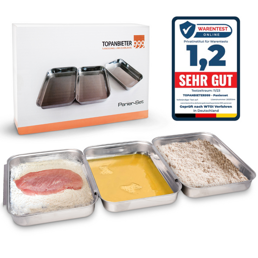TOPANBIETER 999 Panierschalen Set Panierset Panier Marinier Edelstahl marinieren