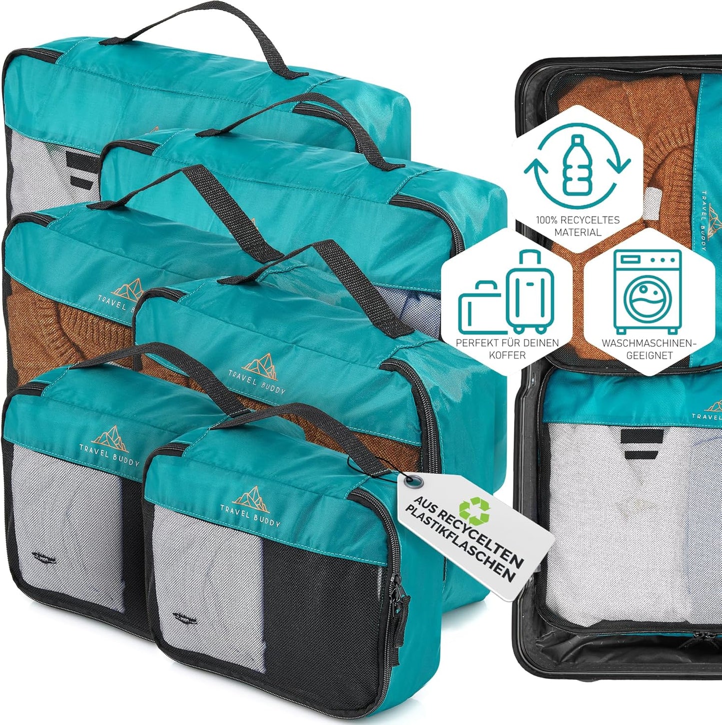 Travel Buddy ( Neddermeyer ) Koffer Organizer petrol 6tlg. in Petrol