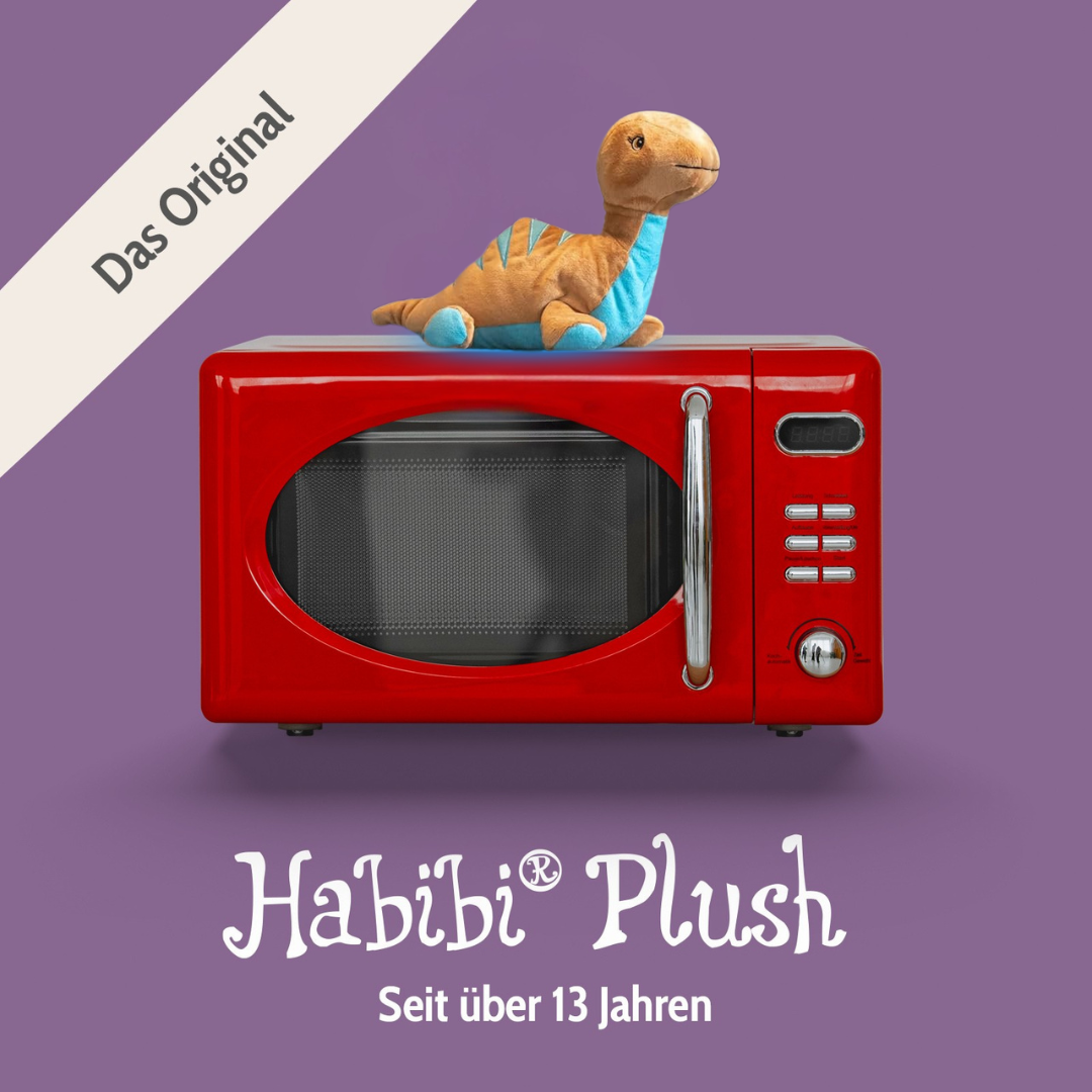 Habibi Plush Premium Wärmetier Dinosaurier herausnehmbares Körnerkissen