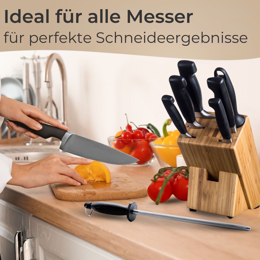 Messerschärfer Profi Wetzstahl 39 cm, XXL Schärffläche 26 cm, Messerschleifer Küchenmesser