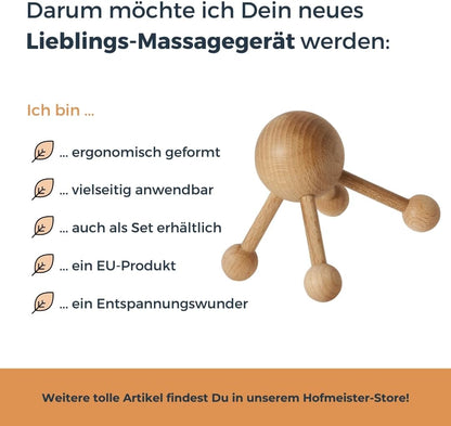 Hofmeister Massagespinne 4 Beinen 8,8cm Buchenholz Massage Wellness Entspannung
