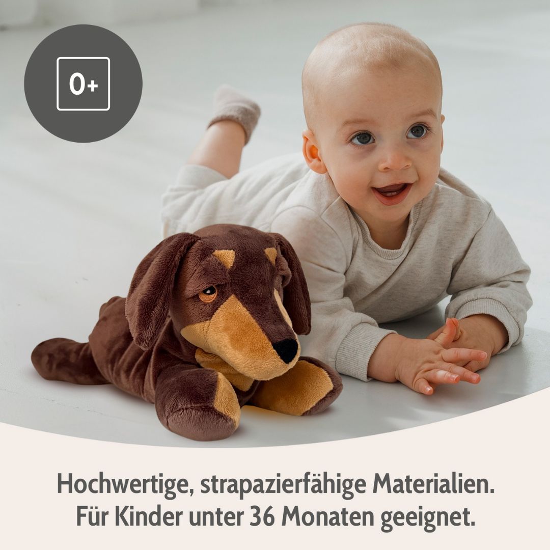 Habibi Plush Classic Wärmetier Dackel Kuscheltier Wärmekissen Wärmflasche