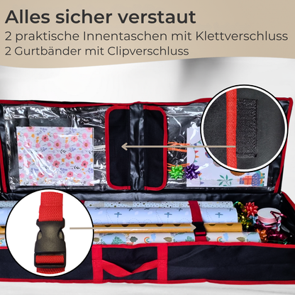 Aufbewahrungstasche Geschenkpapier 90 cm schwarz, Aufbewahrungsbox wasserabweisend, staubdicht