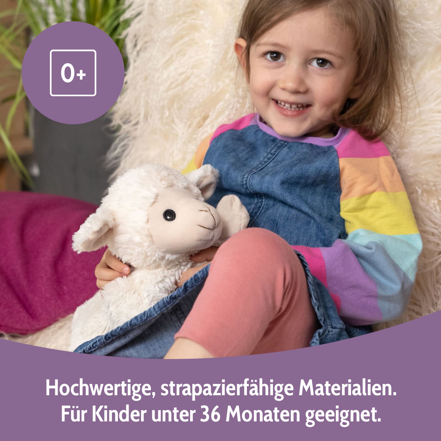 Habibi Plush Classic Wärmetier Lämmchen Kuscheltier Wärmekissen Wärmflasche