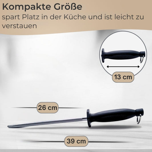 Messerschärfer Profi Wetzstahl 39 cm, XXL Schärffläche 26 cm, Messerschleifer Küchenmesser