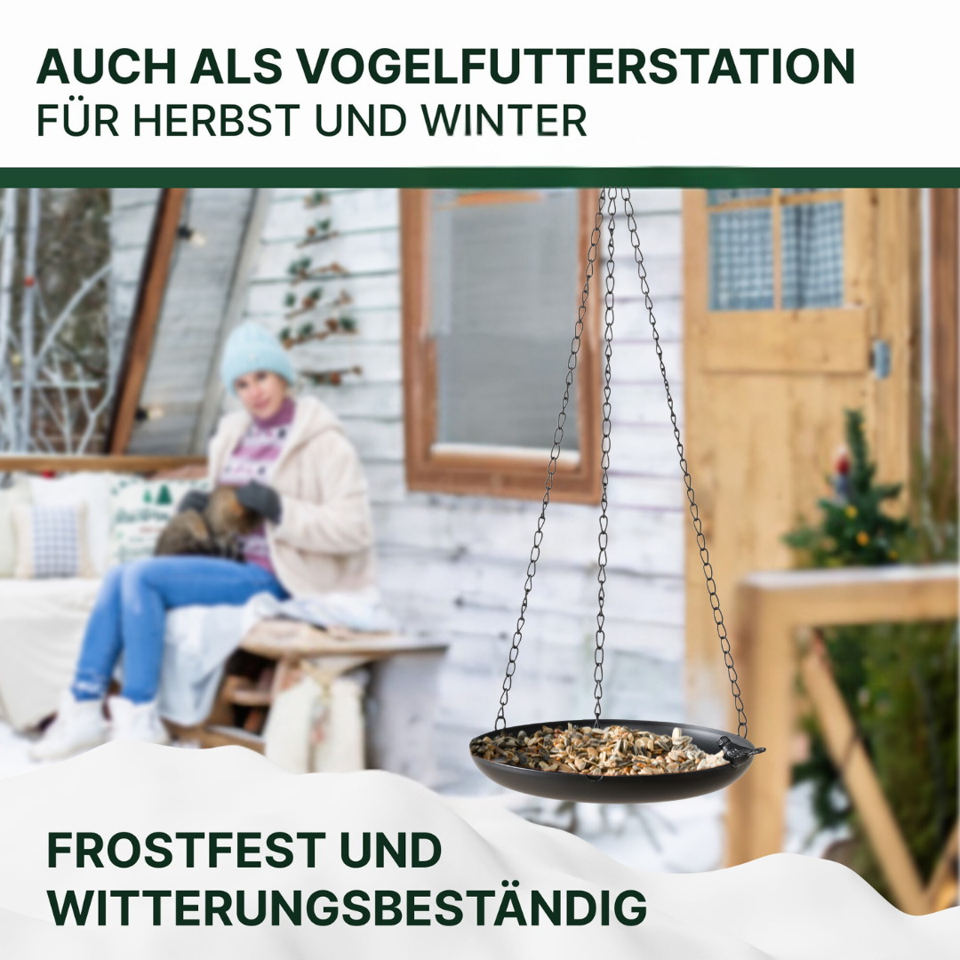 Vogelstation aus Metall – Wetterfest & frostbeständig Futterschale für Wildvögel