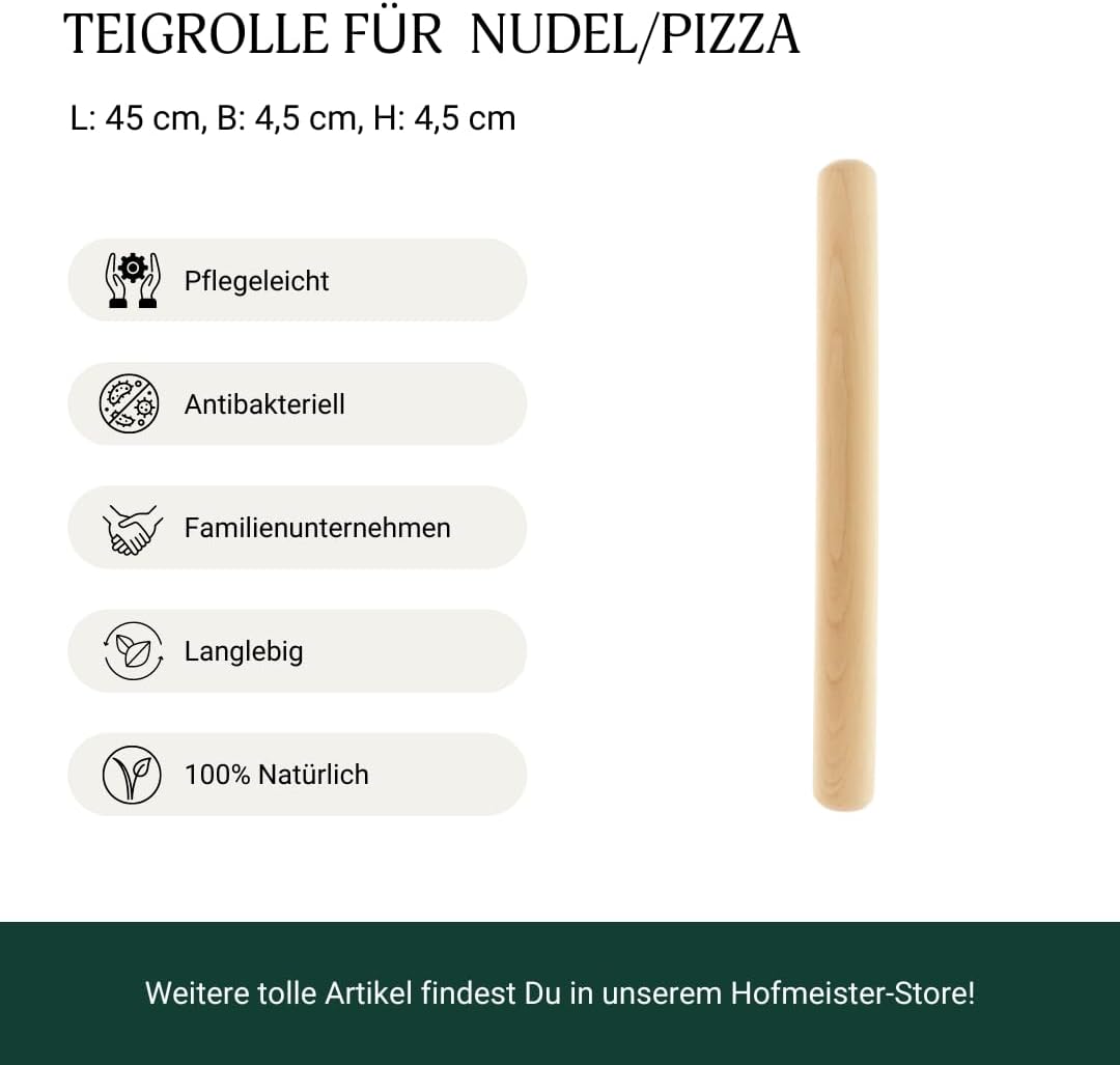 Hofmeister Nudelholz 45x4,5x4,5 cm