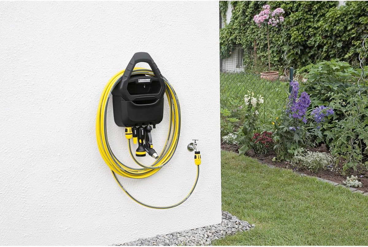 Kärcher hose holder with plastic box, black