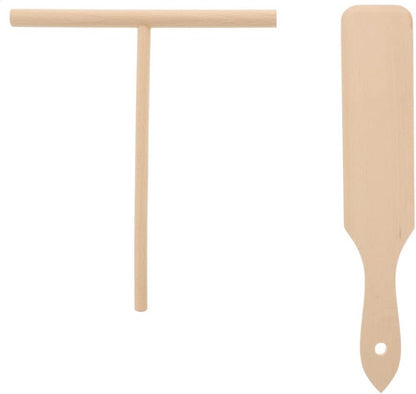 Hofmeister Crepes-Set Cprepes Wender Verteiler Buchenholz 30 cm Teig Spatel