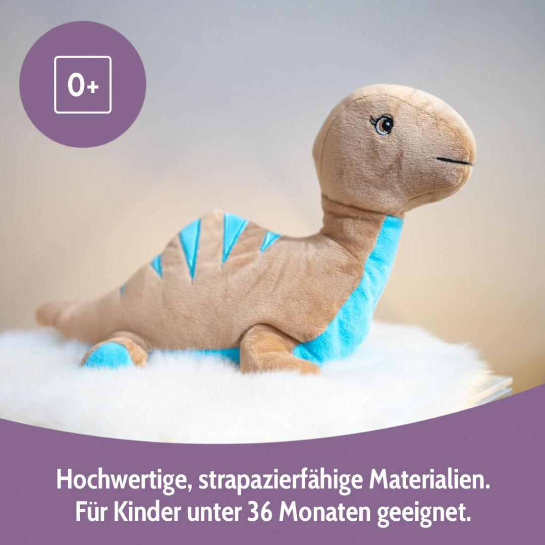 Habibi Plush Premium Wärmetier Dinosaurier herausnehmbares Körnerkissen