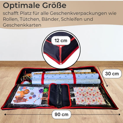 Aufbewahrungstasche Geschenkpapier 90 cm schwarz, Aufbewahrungsbox wasserabweisend, staubdicht