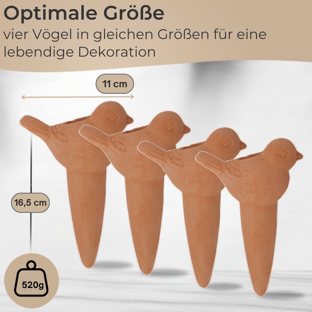 Terracotta Bewässerungshilfe Set 4x110 ml - Automatische Pflanzenbewässerung