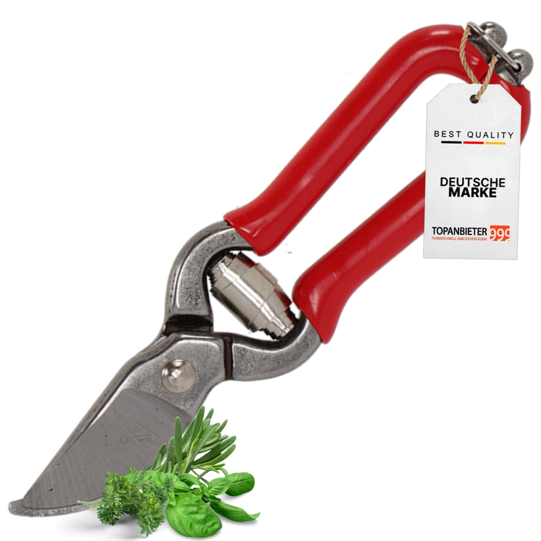 Mini garden shears, red, 14 cm – flower shears, herb shears, shrub and rose shears