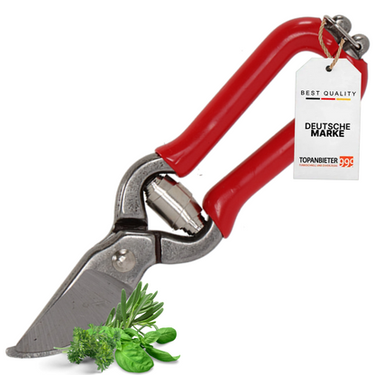Mini garden shears, red, 14 cm – flower shears, herb shears, shrub and rose shears